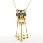 Halsketting - 18 karaat Geel goud - 0.90ct. tw. Saffier -, Nieuw