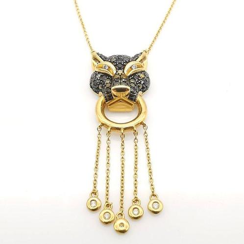 Halsketting - 18 karaat Geel goud - 0.90ct. tw. Saffier -, Sieraden, Tassen en Uiterlijk, Kettingen