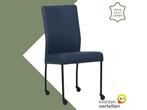 Leren eetkamerstoel Comfort met wieltjes - Toledo Aubergine, Huis en Inrichting, Overige kleuren, Nieuw, Leer, Ophalen of Verzenden