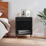 vidaXL Nachtkastje 40x35x50 cm bewerkt hout zwart, Minder dan 45 cm, Verzenden, Nieuw, Minder dan 55 cm