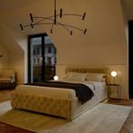 Gestoffeerd Bed Nizza - 120 x 200 cm - Beige - LED Verlichti, Verzenden, Nieuw