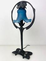 Lamp - Art nouveau/Jugendstil stijl tafellamp blauw kap -, Antiek en Kunst