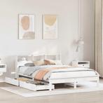 vidaXL Bed met boekenkast zonder matras grenenhout wit, Verzenden, Wit, 200 cm, 160 cm