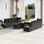 vidaXL Tuin Sofa Set met kussen 11 pcs Zwart 100 x 100 x 71, Verzenden, Nieuw, Rotan