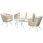 TRUUSK Polyrattan Tuinmeubelset - 2-zits Sofa Stoel Tafel -, Verzenden, Nieuw