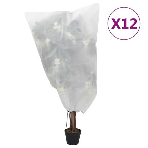 vidaXL Plantenhoezen met trekkoord 12 st 70 g/m² 0,8x1 m, Tuin en Terras, Overige Tuin en Terras, Nieuw, Verzenden