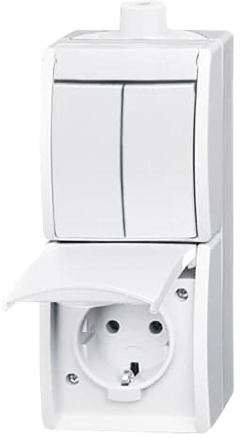ABB Busch-Jaeger Combischakelaar Contactdoos IP44 serie -, Doe-het-zelf en Verbouw, Elektra en Kabels, Overige typen, Nieuw, Verzenden