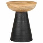 Zwarte Bijzettafel Mangohout - Retourdeal voor Jou! - 40%, 45 tot 60 cm, Minder dan 55 cm, Rond, Nieuw