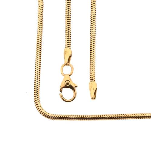 Gouden slangenschakel ketting | 42,5 cm (slangenketting), Sieraden, Tassen en Uiterlijk, Kettingen, Overige kleuren, Gebruikt