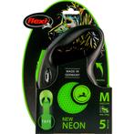 Flexi Rollijn New Neon Tape 5 mtr tot 15 kg Groen, Dieren en Toebehoren, Nieuw, Verzenden