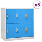 vidaXL Lockerkasten 5 st 90x45x92,5 cm staal lichtgrijs en, Huis en Inrichting, Kasten | Lockerkasten, Verzenden, Nieuw