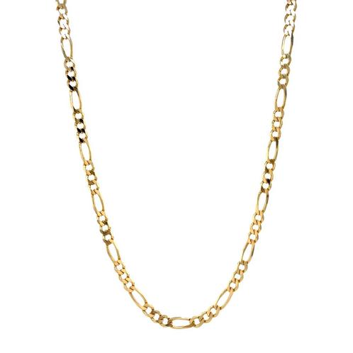 Gouden figaro collier 51.5 cm 14 karaat, Sieraden, Tassen en Uiterlijk, Kettingen, Goud, Zo goed als nieuw, Goud, Verzenden