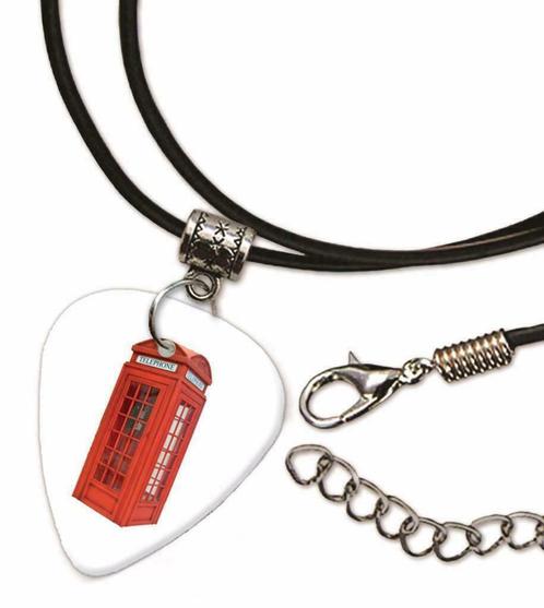 Engelse telefooncel plectrum ketting sleutelhanger oorbellen, Sieraden, Tassen en Uiterlijk, Overige Accessoires, Nieuw, Ophalen of Verzenden