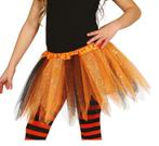 Tutu Glitter Zwart Oranje Kind 31cm, Verzenden, Nieuw