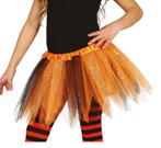 Tutu Glitter Zwart Oranje Kind 31cm, Nieuw, Verzenden