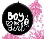 12 Genderreveal Buttons Happy Face roze en blauw, Verzenden, Nieuw, Feestartikel, Geboorte of Huwelijk