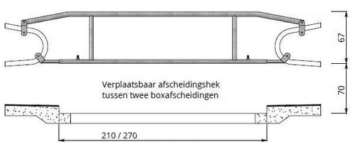 Verplaatsbaar afscheidingshek tussen twee boxafscheidingen,, Dieren en Toebehoren, Runderen