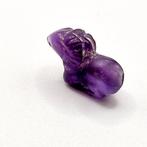 Bactrian Amethist XXS liggende ram kralen talisman - 15.8 mm