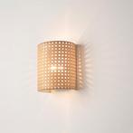 Wandlamp Ascot 20x16x12 cm set van 2 wit en rotan look E27 l, Verzenden, Nieuw