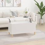 vidaXL Salontafel 90x44,5x45 cm bewerkt hout wit, Minder dan 50 cm, 50 tot 100 cm, Verzenden, Nieuw