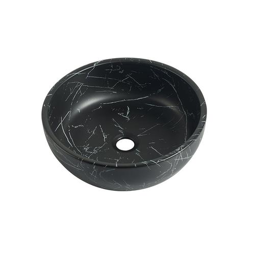 Waskom Carina 41x41x14cm Nero marmerlook zwart, Doe-het-zelf en Verbouw, Sanitair, Verzenden