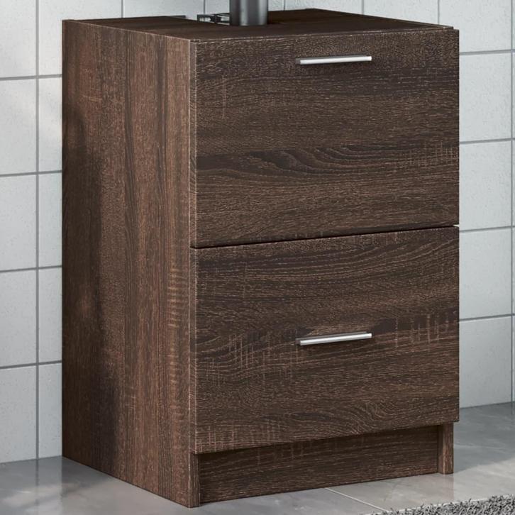 vidaXL Wastafelkast 40x37x59 cm bewerkt hout bruin, Huis en Inrichting, Badkamer | Badkamermeubels, Nieuw, Minder dan 100 cm, Verzenden