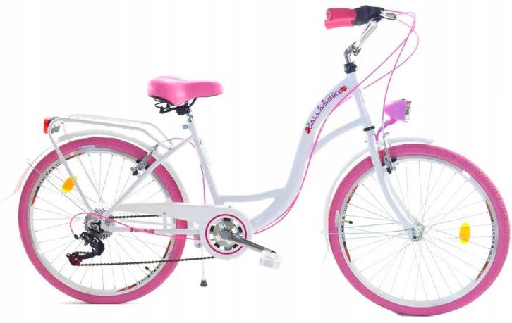 Meisjesfiets - 24 inch fiets - stadsfiets - wit roze, Fietsen en Brommers, Fietsen | Meisjes, Nieuw, Ophalen of Verzenden