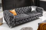 Chesterfield 3-zitsbank MODERN BAROK 235cm donkergrijs, Huis en Inrichting, Banken | Bankstellen, Ophalen of Verzenden, Nieuw