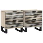 vidaXL Nachtkastjes met lade 2 pcs Walnotenhout 40 x 33.5 x, Huis en Inrichting, Slaapkamer | Nachtkastjes, Minder dan 45 cm, Verzenden