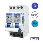 Gacia installatieautomaat Kookgroep 2P+2N C20 6KA -, Doe-het-zelf en Verbouw, Elektra en Kabels, Ophalen of Verzenden, Nieuw