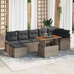vidaXL Tuin Sofa Set met opslag 8 pcs Grijs Poly riet, Tuin en Terras, Verzenden, Nieuw, Rotan