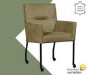 Leren eetkamerstoel Lucky - Kenia Olive (olijf), Overige kleuren, Bohemian, Industrieel, Modern, Scandinavisch, Nieuw, Leer