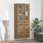 vidaXL Highboard Artisan Eiken 69,5 x 34 x 180 cm Bewerkt, Huis en Inrichting, Kasten | Buffetkasten, Minder dan 50 cm, Verzenden