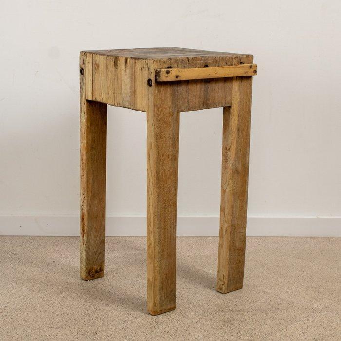 Werkbank - vintage slagersblok - hard hout, Antiek en Kunst, Kunst | Designobjecten