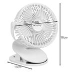 Ruhhy draadloze ventilator wit compact en stil met USB op..., Ophalen of Verzenden, Nieuw