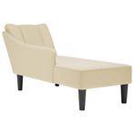 vidaXL Chaise longue met rechterarmleuning stof crèmekleurig, Verzenden, Nieuw