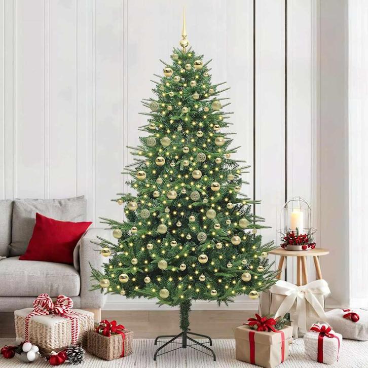 vidaXL Kunstmatige Vorstverlichte Kerstboom met Bal Set, Diversen, Kerst, Nieuw, Verzenden