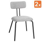 Stoelen | FAIRFIELD | Stof/Metaal | Grijs | Zwart Frame |, Verzenden, Nieuw in verpakking