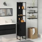 vidaXL Badkamer Kast Zwart eiken 33 x 33 x 185.5 cm Bewerkt, Verzenden, Nieuw