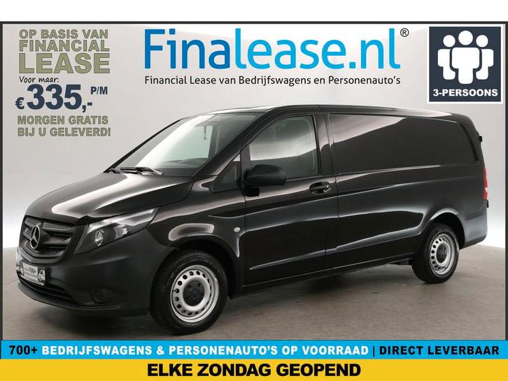 Mercedes-Benz Vito 114 CDI Lang Airco Cruise Trekhaak 3-Zits, Auto's, Bestelauto's, Lease, Handgeschakeld, Diesel, Zwart, Mercedes-Benz