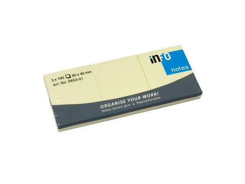 Info notes 3 x 50x40mm geel 3 bloks a 100 vel, Zakelijke goederen, Kantoor en Winkelinrichting | Kantoorartikelen, Overige typen