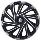 4-Delige Sparco Wieldoppen  Varese 14-inch zilver/zwart, Auto diversen, Wieldoppen, Verzenden, Nieuw