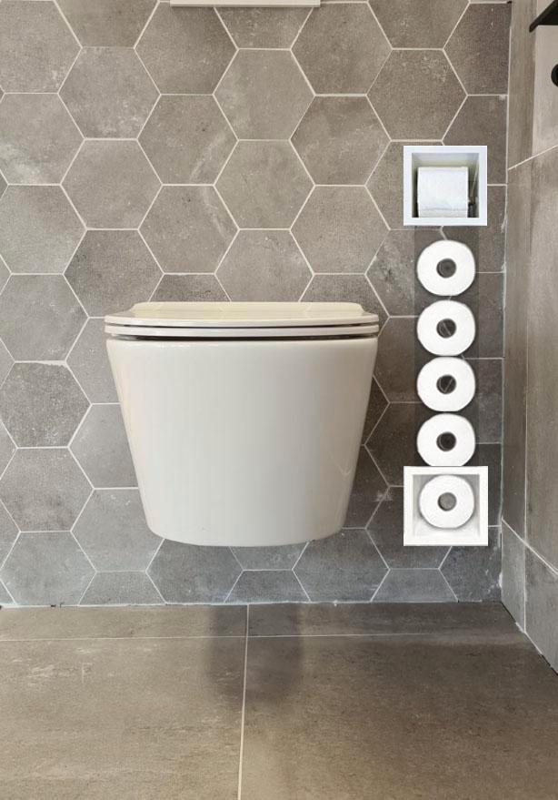 Sani Royal Inbouw WC Reserve Rolhouder met 1 Houder RVS Wit, Doe-het-zelf en Verbouw, Sanitair