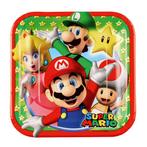 Super Mario Borden Vierkant 18cm 8st, Hobby en Vrije tijd, Feestartikelen, Verzenden, Nieuw