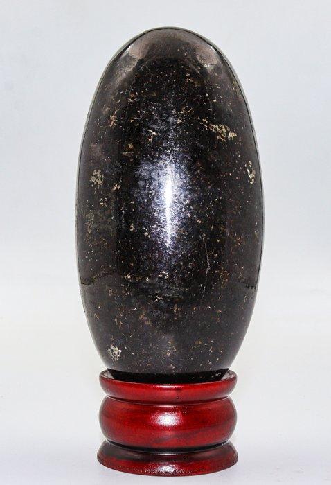 Coppernite Stone Lingam - Hoogte: 150 mm - Breedte: 75 mm-, Verzamelen, Mineralen en Fossielen