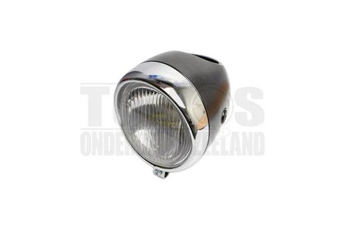 Koplamp unit rond zwart ei model 130mm GUIA universeel, Fietsen en Brommers, Brommeronderdelen | Algemeen, Nieuw, Ophalen of Verzenden