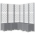 Plantenbak met Latwerk - Lichtgrijs - 35% Korting - OP=OP!, Kunststof, 100 cm of meer, Vierkant, Nieuw