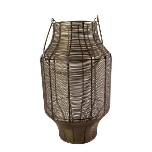 Lantaarn Ijzer liora brons h40 d24cm, Huis en Inrichting, Woonaccessoires | Overige, Verzenden