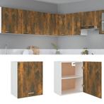 vidaXL Hangkast Lyon 50x31x60 cm bewerkt hout gerookt, Huis en Inrichting, Keuken | Keukenelementen, Verzenden, Nieuw, Bruin