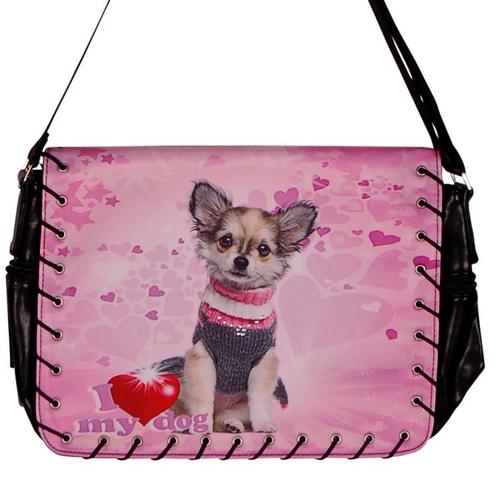 Schoudertas Chihuahua NIEUW, Sieraden, Tassen en Uiterlijk, Tassen | Schoudertassen, Zwart, Nieuw, Ophalen of Verzenden